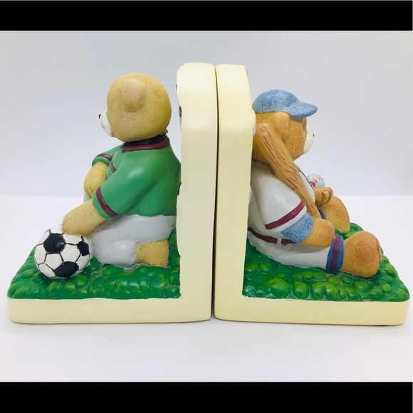 Vintage KIDSLINE CLUB USA Sports Bears Bookends - Picture 2 of 5